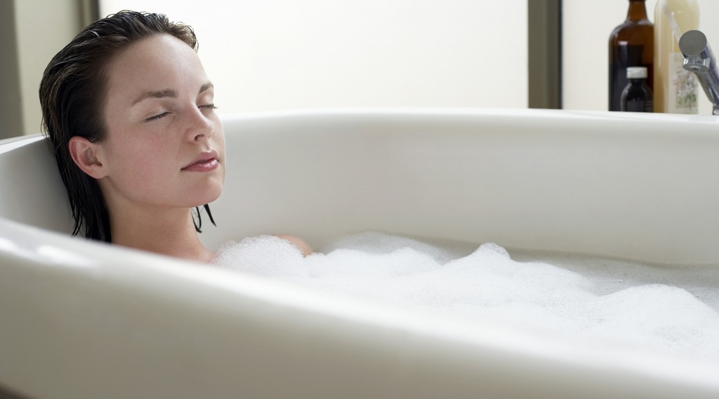 Women taking a bath, relaxing...