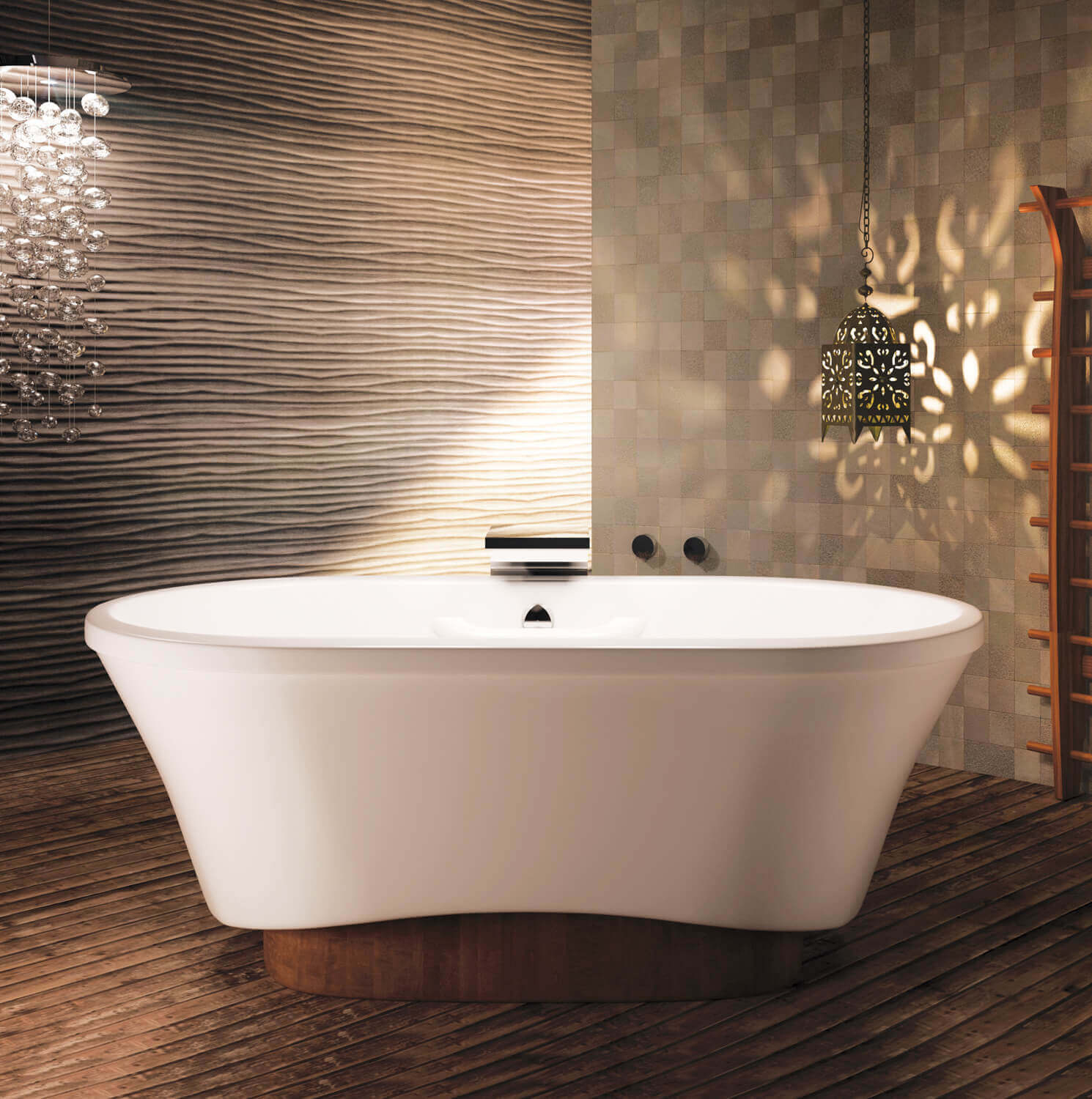 Bainultra Amma® OVAL 7242 freestanding pedestal air jet bathtub for two Bainultra Amma® OVAL 7242 freestanding pedestal air jet bathtub for two