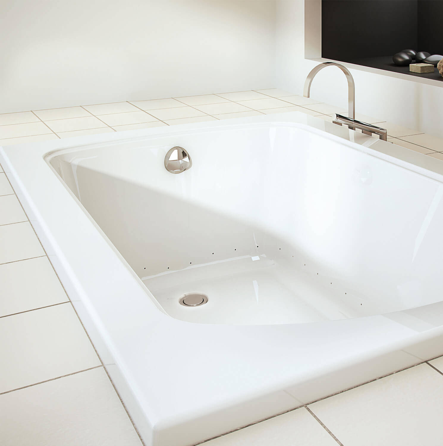 Bainultra Meridian® 6030 alcove drop-in air jet bathtub for your modern bathroom