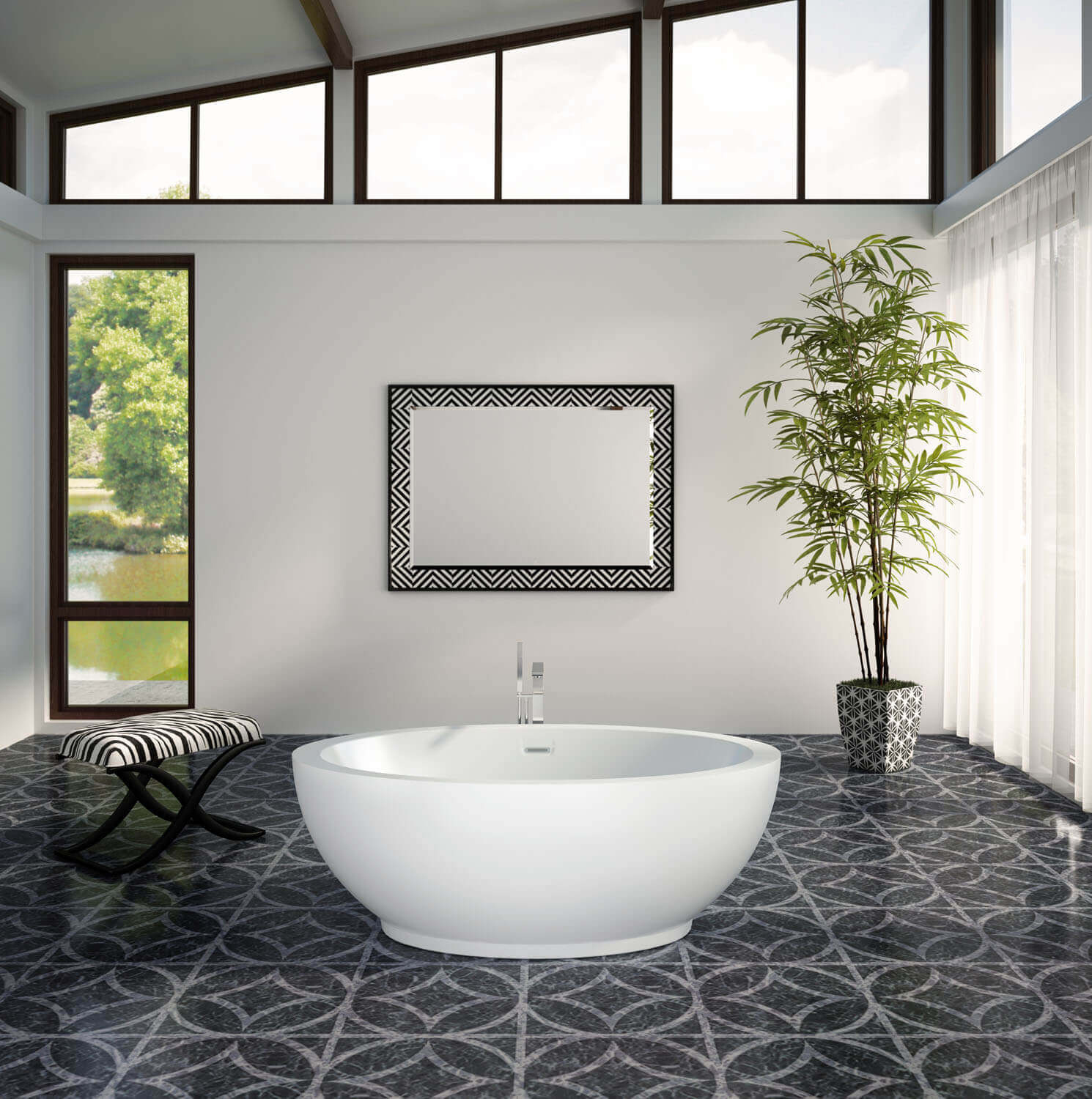 OPALIA 6839 Centered Ellipse air jet bathtub for your modern bathroom OPALIA 6839 Centered Ellipse air jet bathtub for your modern bathroom