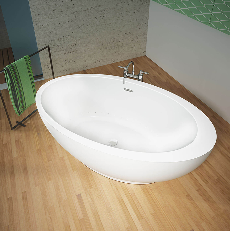 Opalia 6839 Off Centered Ellipse Left air jet bathtub for your modern bathroom