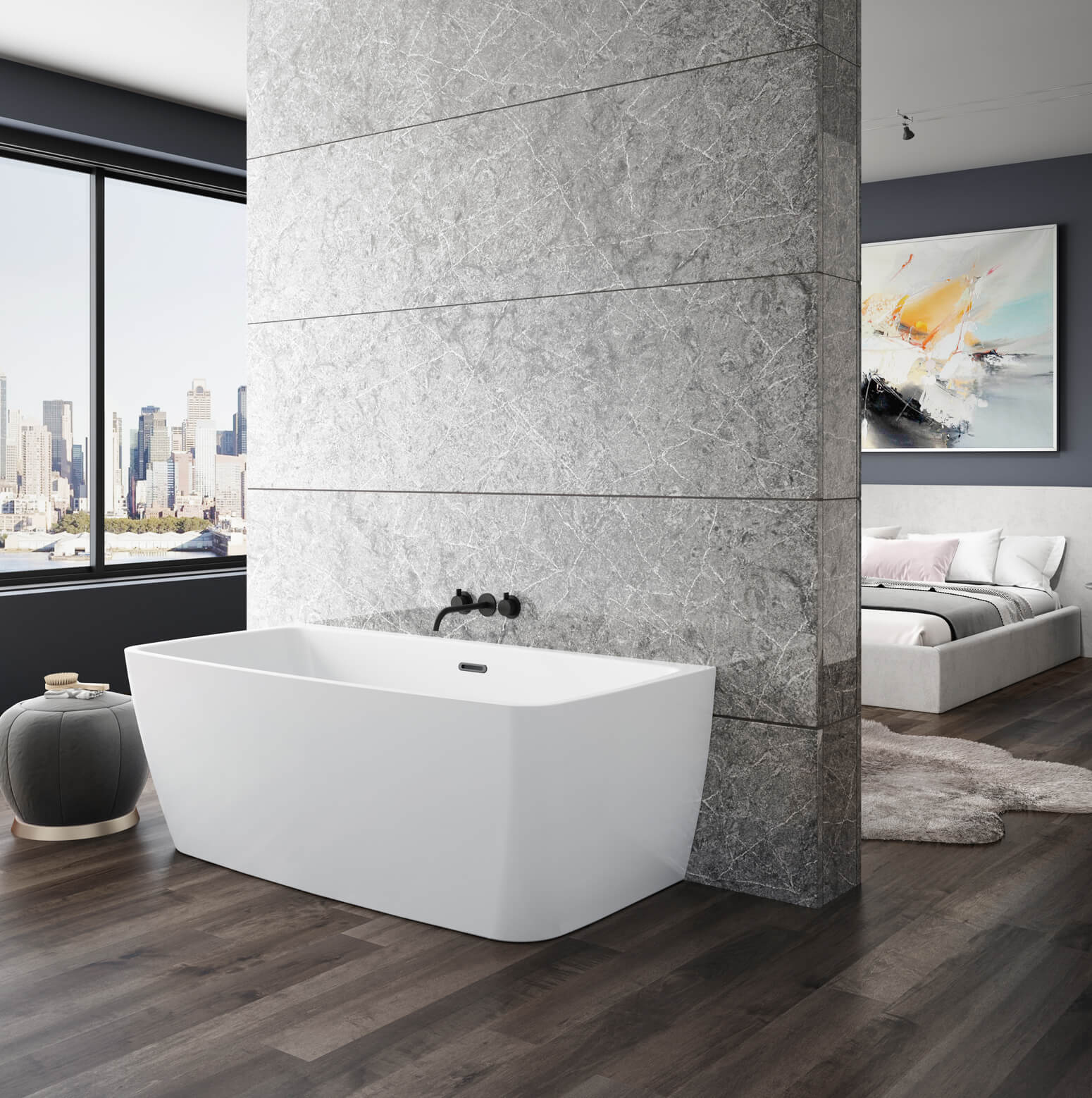 Bainultra Vibe Back To Wall 5828 air jet bathtub for your master bathroom