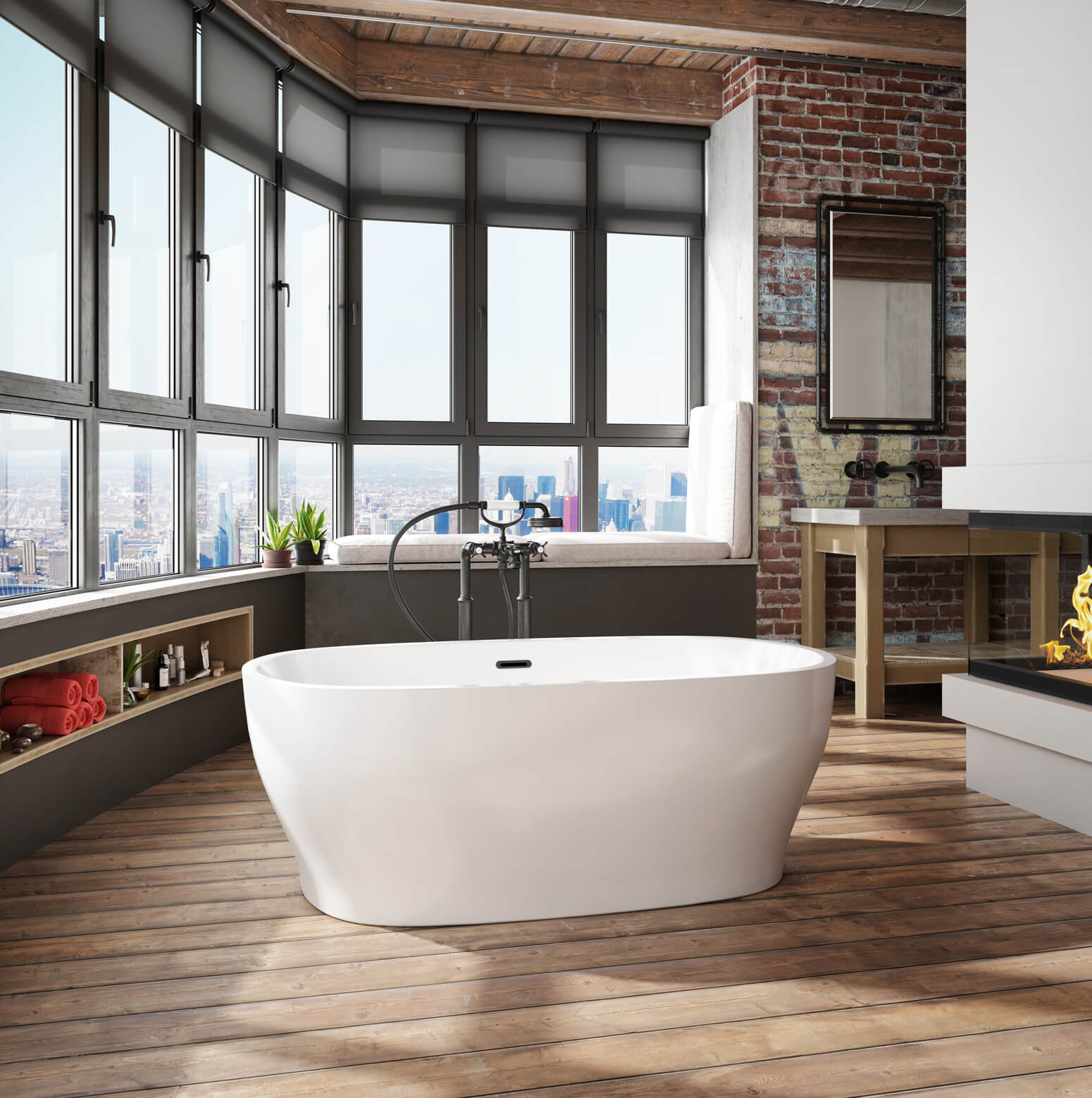 Bainultra Vibe Oval 5830 freestanding air jet bathtub for your modern bathroom