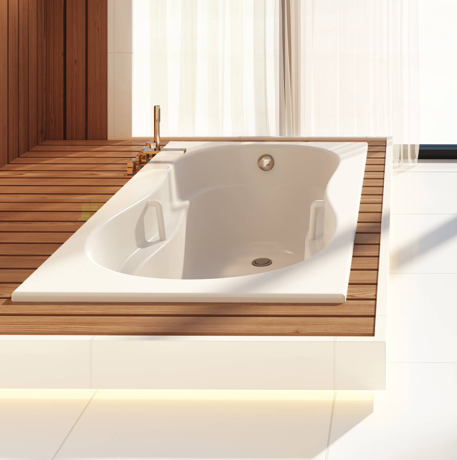 Bainultra Azur 60 collection alcove drop-in air jet bathtub for your master bathroom Bainultra Azur 60 collection alcove drop-in air jet bathtub for your master bathroom