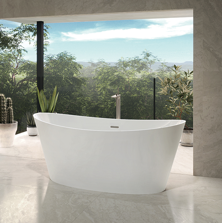 Bainultra Evanescence® collection freestanding alcove air jet bathtub for your modern bathroom