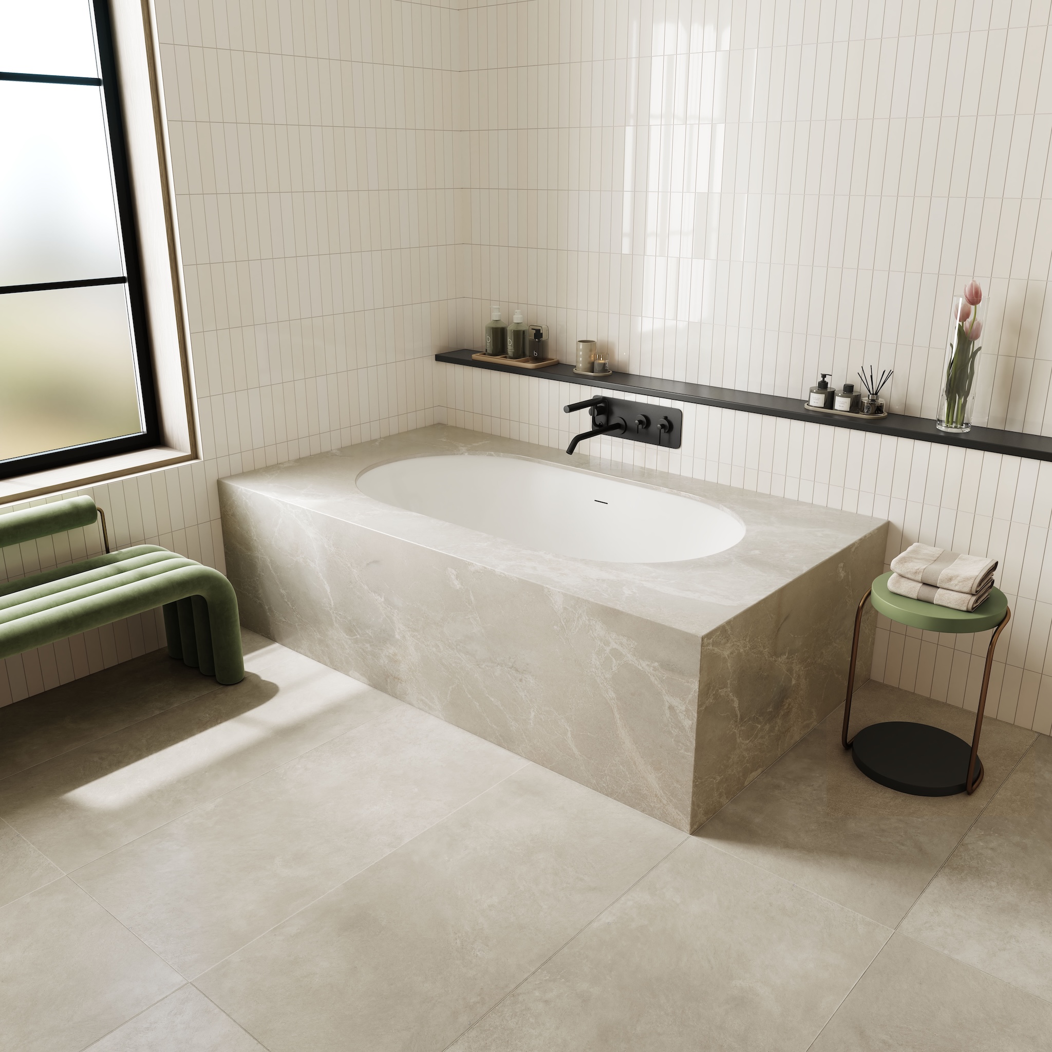 Bainultra Origami® 7040 two persons large air jet bathtub for your modern bathroom