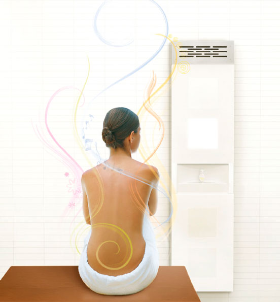 Vedana grouping five therapies. The treatment unit invites the transformation of the bathroom - utility space.
